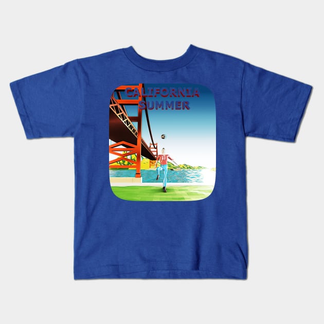 California Summer - San Francisco Kids T-Shirt by ManeKo